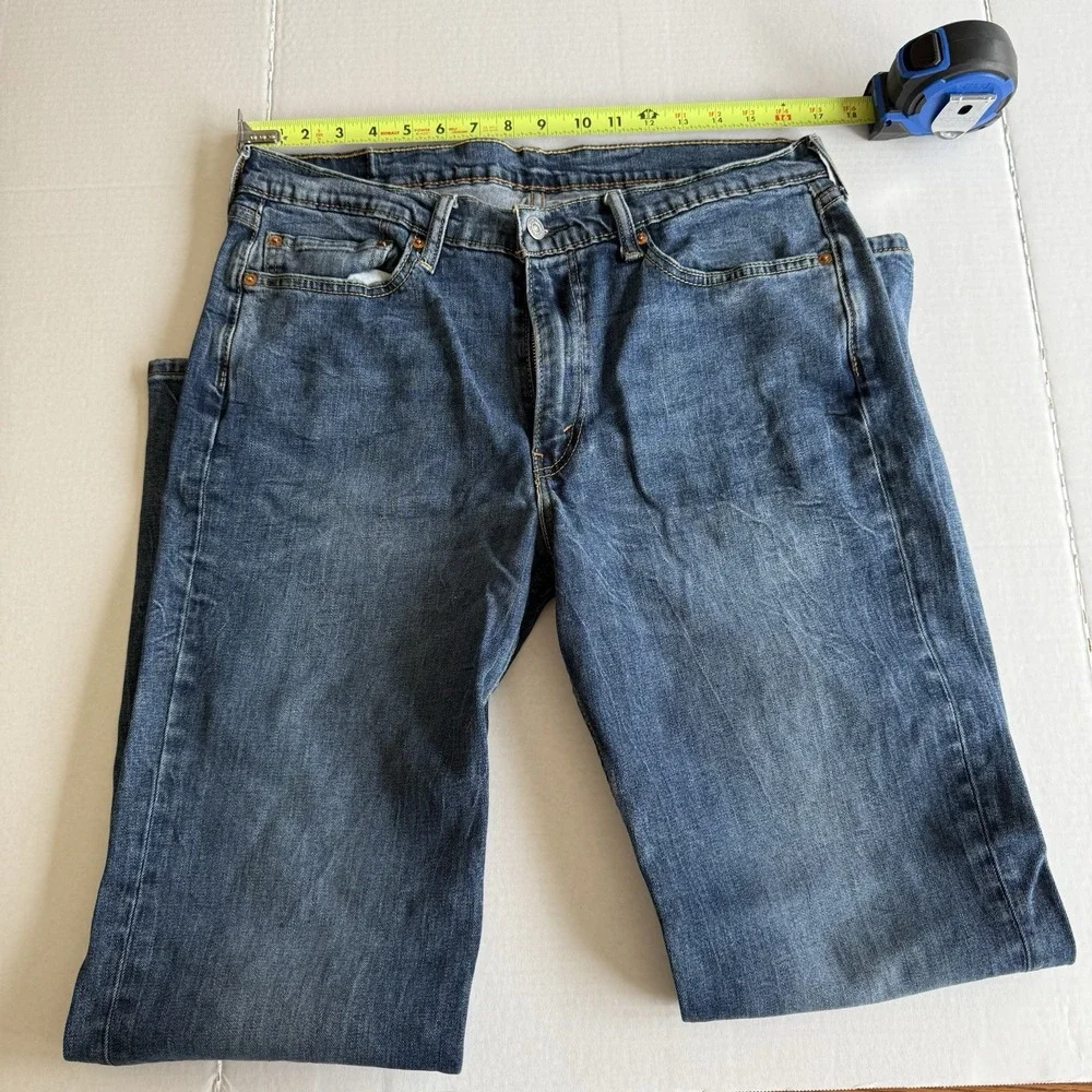 Levi's‎ 514 Jeans Mens 34X32 Blue Cotton Denim Straight Dark Indigo Wash Red Tab